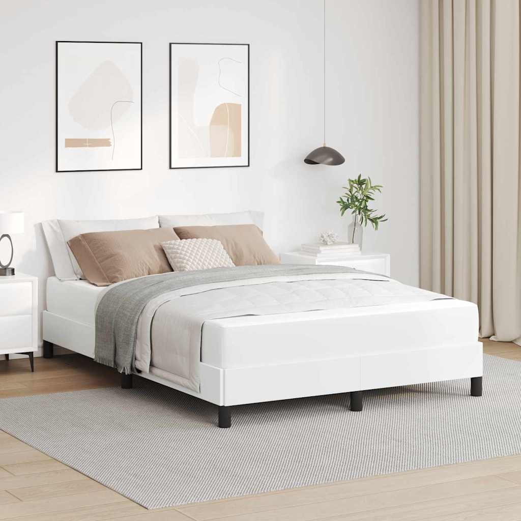 Bedframe met matras Puur Wit 160 x 200 cm Stof is nu te koop bij PeponiXL, paradijselijk wonen!