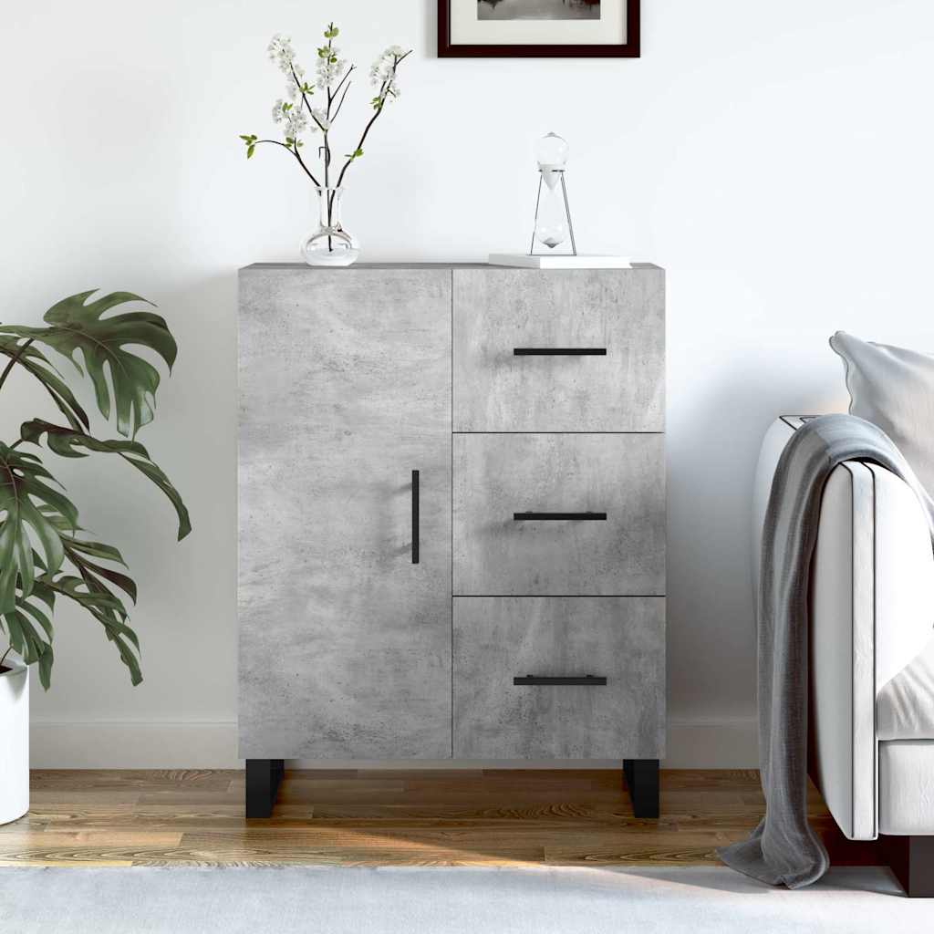Dressoir 69,5x34x90 cm bewerkt hout betongrijs is nu te koop bij PeponiXL, paradijselijk wonen!