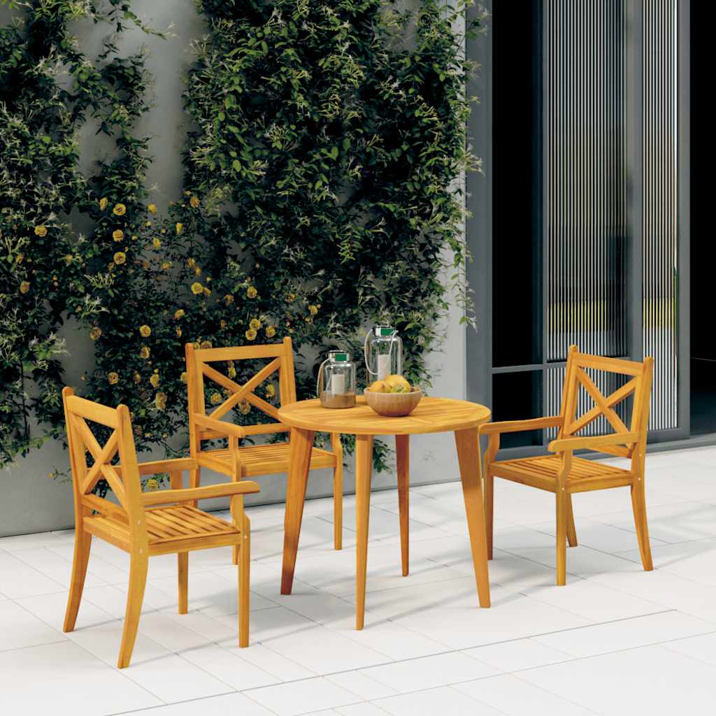 Tuinstoelen 3 st massief acaciahout is nu te koop bij PeponiXL, paradijselijk wonen!