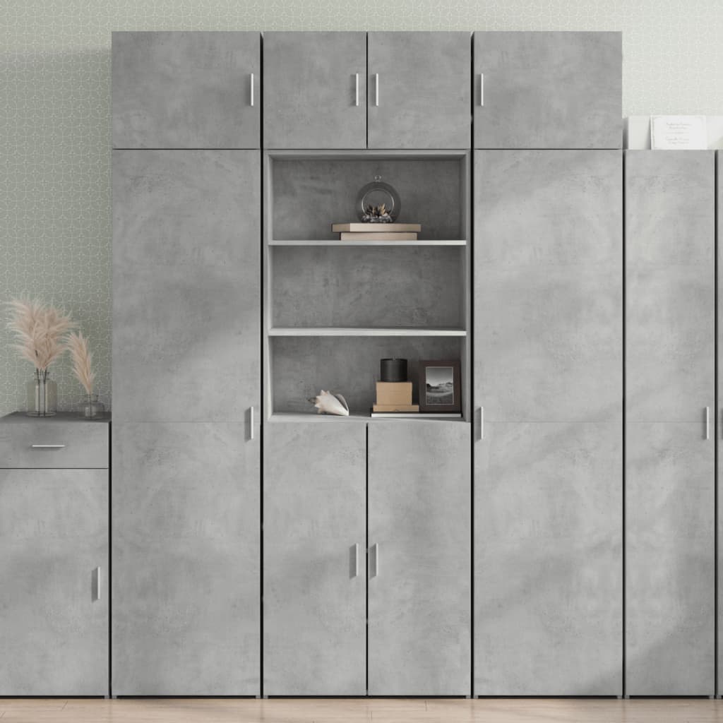 Hoge kast 70x42,5x185 cm bewerkt hout betongrijs is nu te koop bij PeponiXL, paradijselijk wonen!