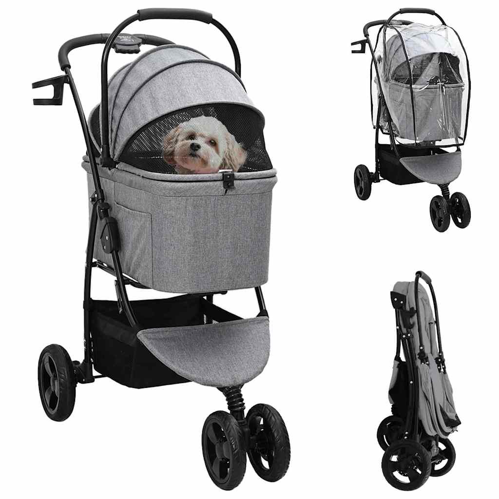 Opvouwbare Huisdierenwagen Grijs 78 x 54 x 101 cm Polyester is nu te koop bij PeponiXL, paradijselijk wonen!