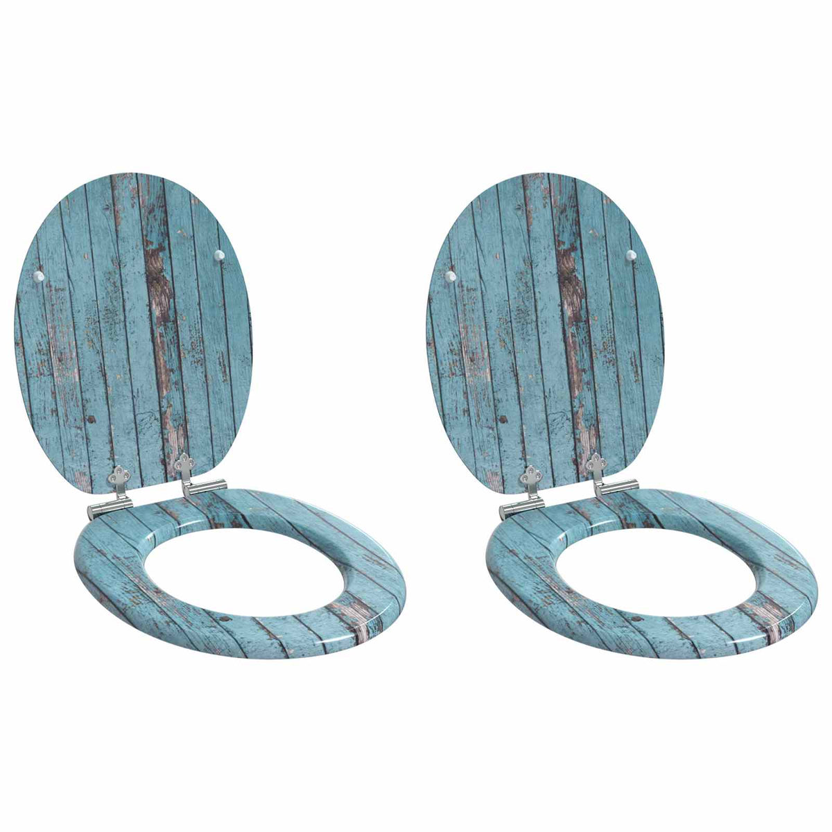 Zachte sluit toiletbril 2 pcs Blauw 44 x 38 cm MDF-plaat is nu te koop bij PeponiXL, paradijselijk wonen!