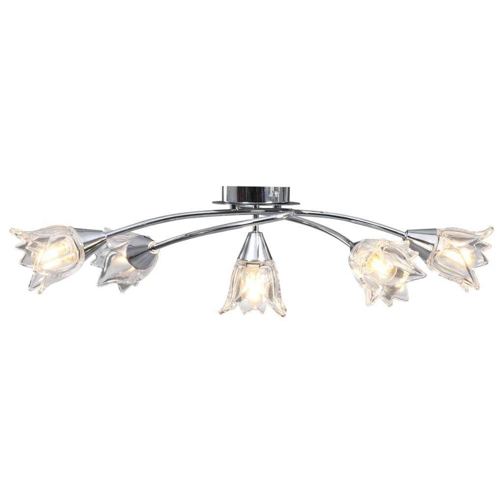 Plafondlamp met glazen tulpvormige kappen 5xE14 transparant is nu te koop bij PeponiXL, paradijselijk wonen!