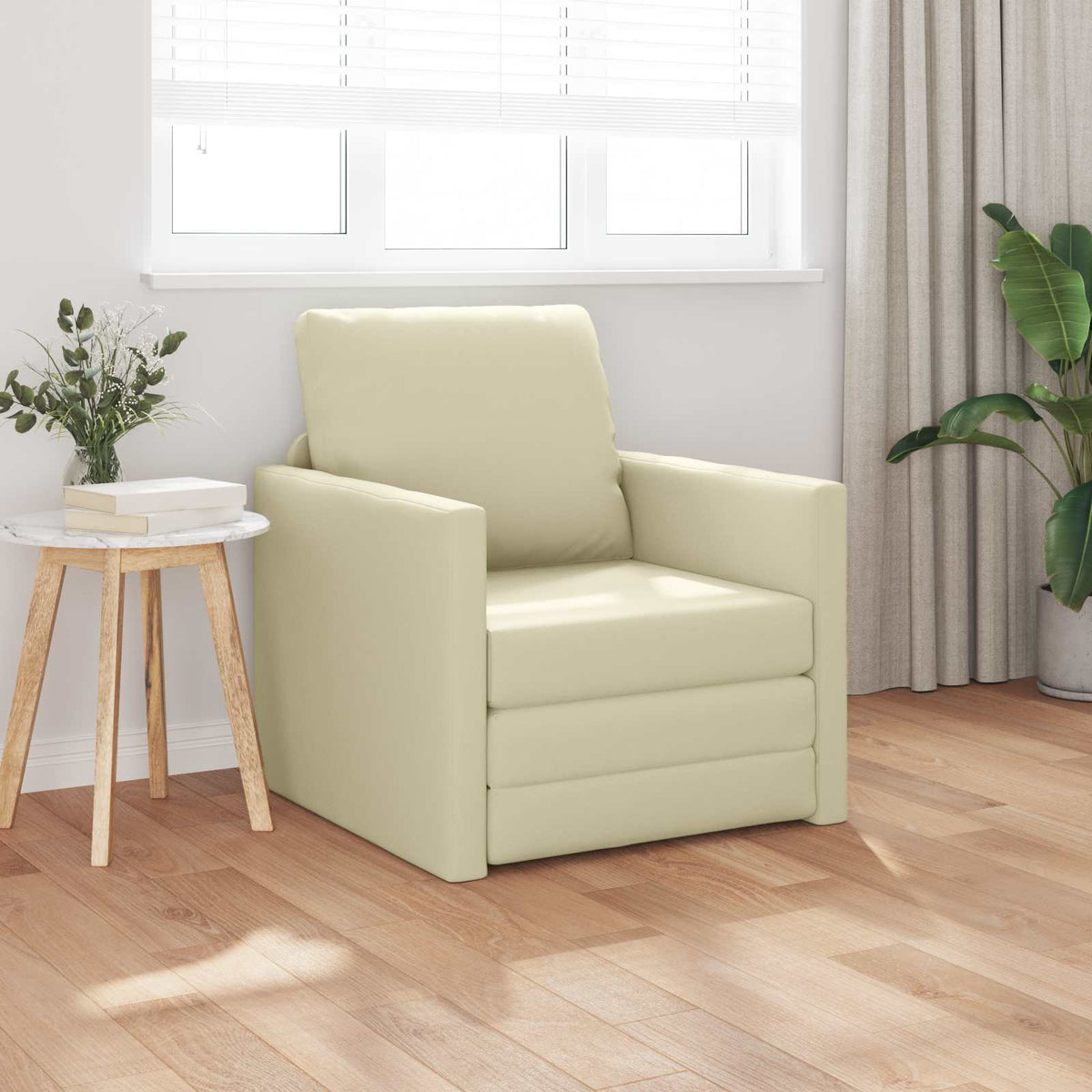 Slaapbank 60cm Crème Kunstleer is nu te koop bij PeponiXL, paradijselijk wonen!