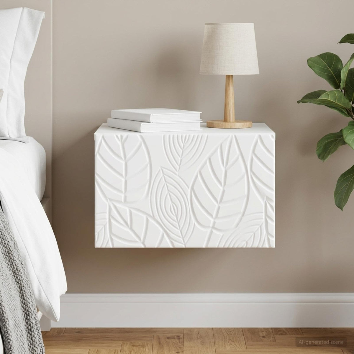 Wandbeugel Bedkast Wit 49 x 34,5 x 20 cm Bewerkt hout is nu te koop bij PeponiXL, paradijselijk wonen!