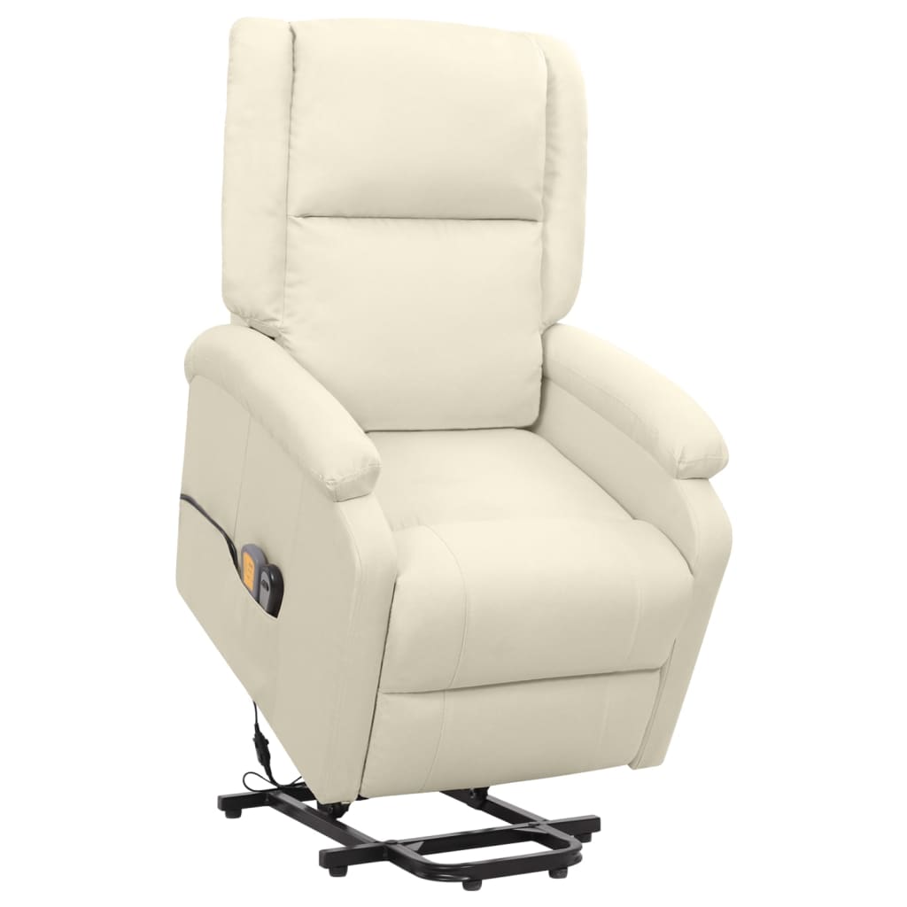 Sta-op-massagestoel stof crèmekleurig is nu te koop bij PeponiXL, paradijselijk wonen!