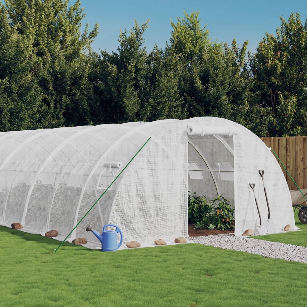 Tuinkas met stalen frame 40 m² 10x4x2 m wit is nu te koop bij PeponiXL, paradijselijk wonen!
