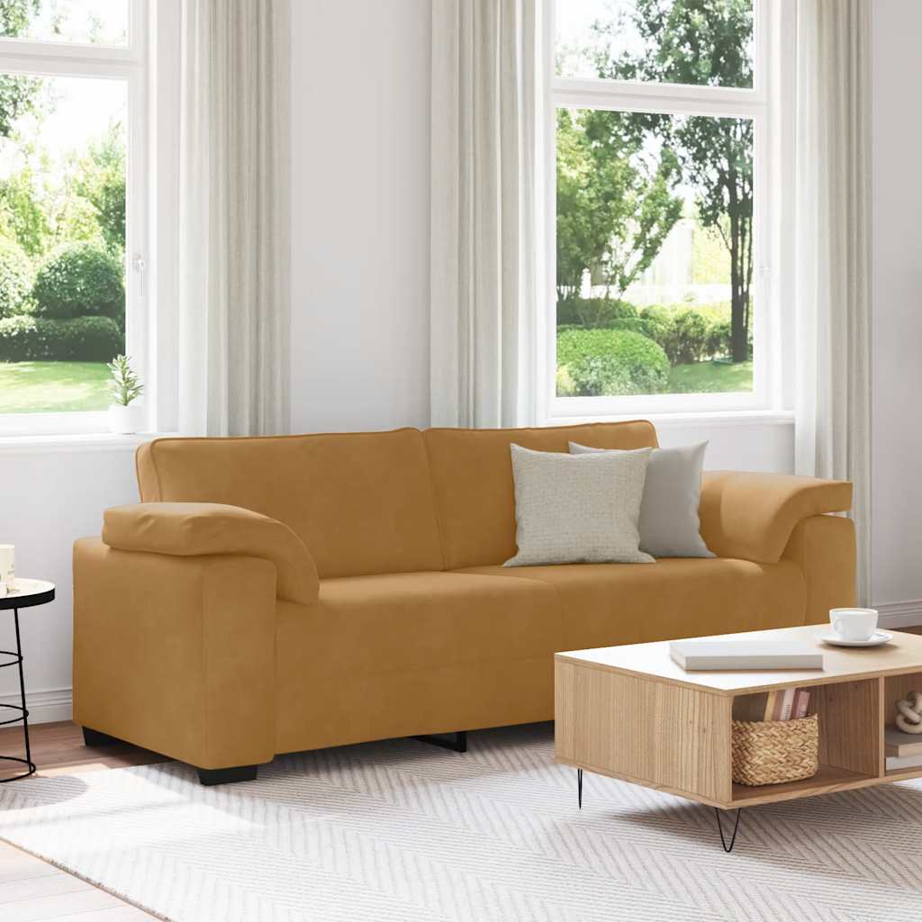 3-zitsbank bruin 220x77x82 cm fluweel is nu te koop bij PeponiXL, paradijselijk wonen!