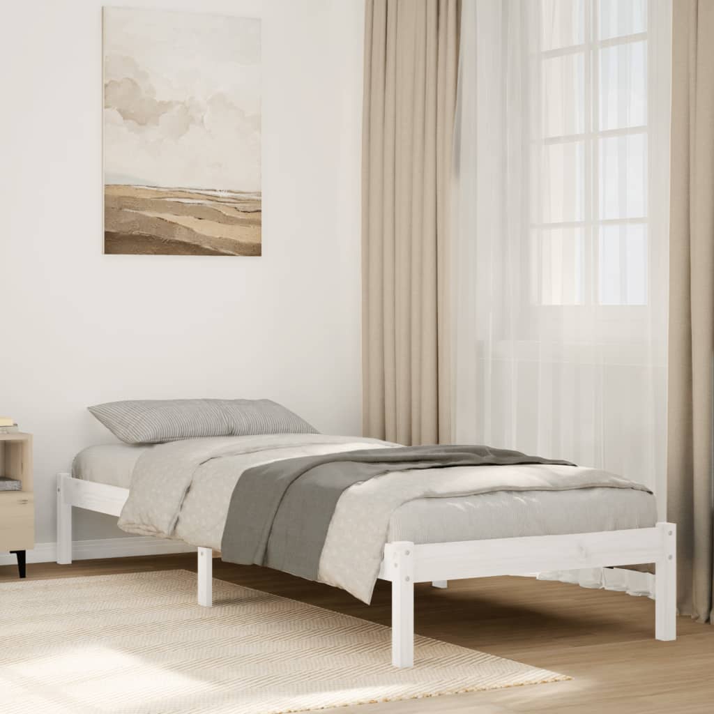 Bedframe extra lang zonder matras grenenhout wit 80x210 cm is nu te koop bij PeponiXL, paradijselijk wonen!
