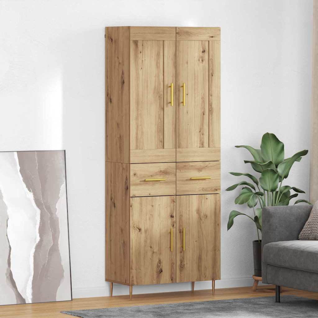 Hoge kast Artisan Eiken 69,5 x 34 x 180 cm Bewerkt hout is nu te koop bij PeponiXL, paradijselijk wonen!
