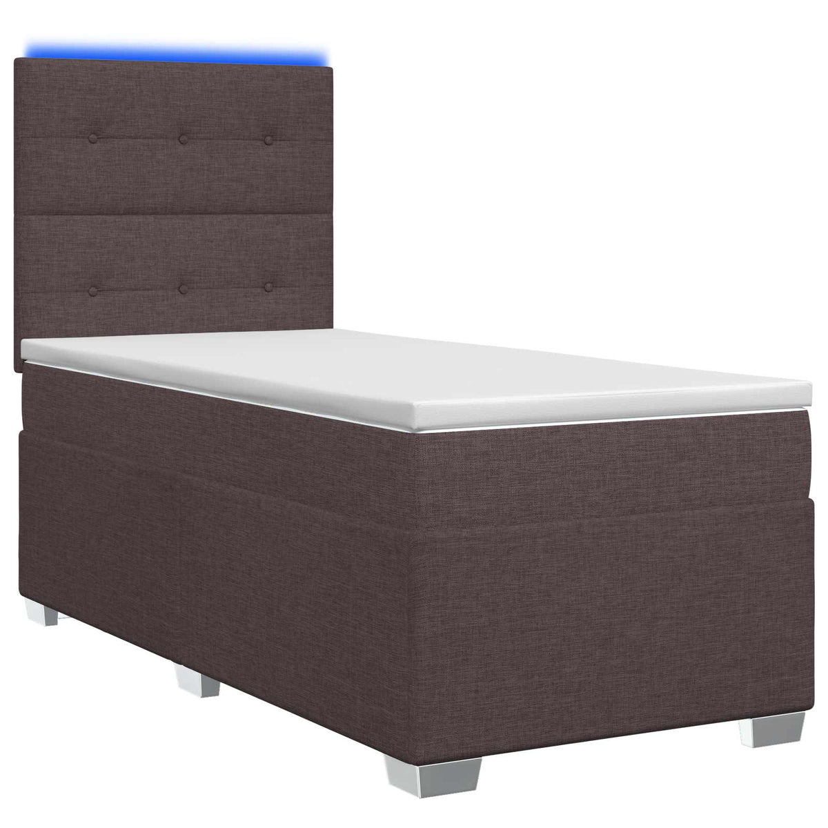 Boxspringbed met matras Donkerbruin 80 x 200 cm Stof is nu te koop bij PeponiXL, paradijselijk wonen!