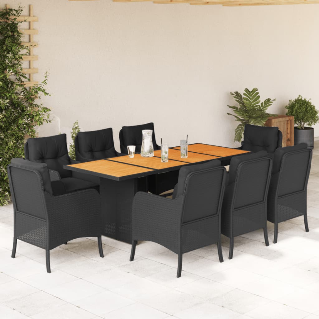 9-delige Tuinset poly rattan zwart is nu te koop bij PeponiXL, paradijselijk wonen!