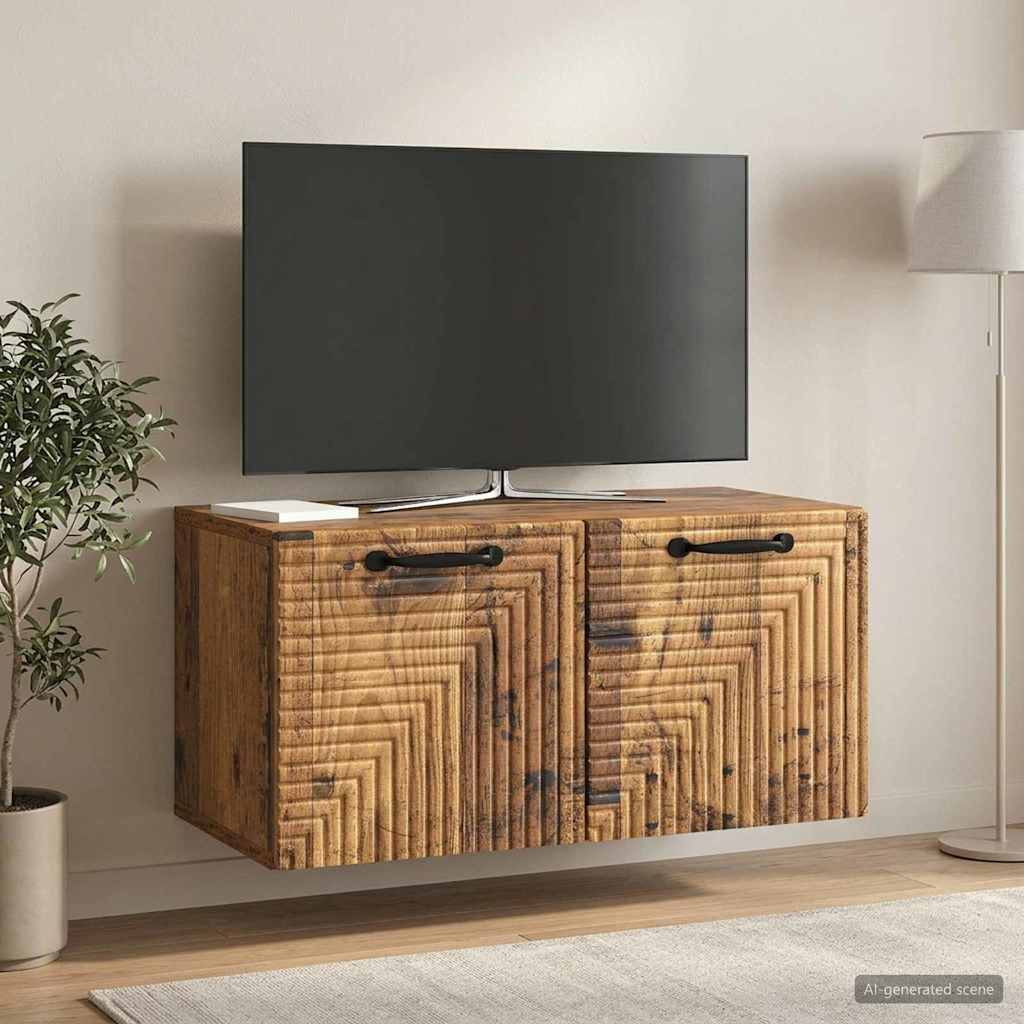 Wandbeugel TV-kast Oud hout 59,5 x 31 x 30 cm Bewerkt hout is nu te koop bij PeponiXL, paradijselijk wonen!