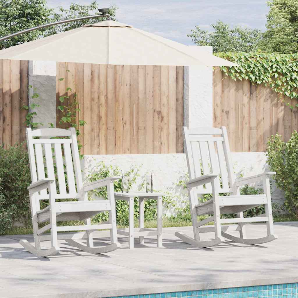 Schommelstoel 3 pcs Wit Polyetheen is nu te koop bij PeponiXL, paradijselijk wonen!
