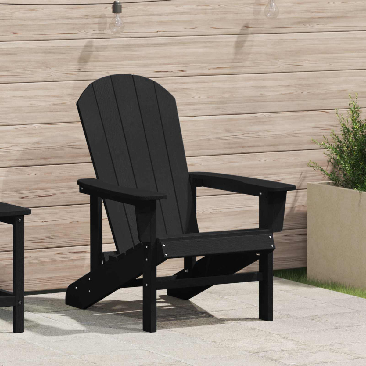 Adirondack-stoel Zwart 82 x 74 x 92 cm HDPE is nu te koop bij PeponiXL, paradijselijk wonen!
