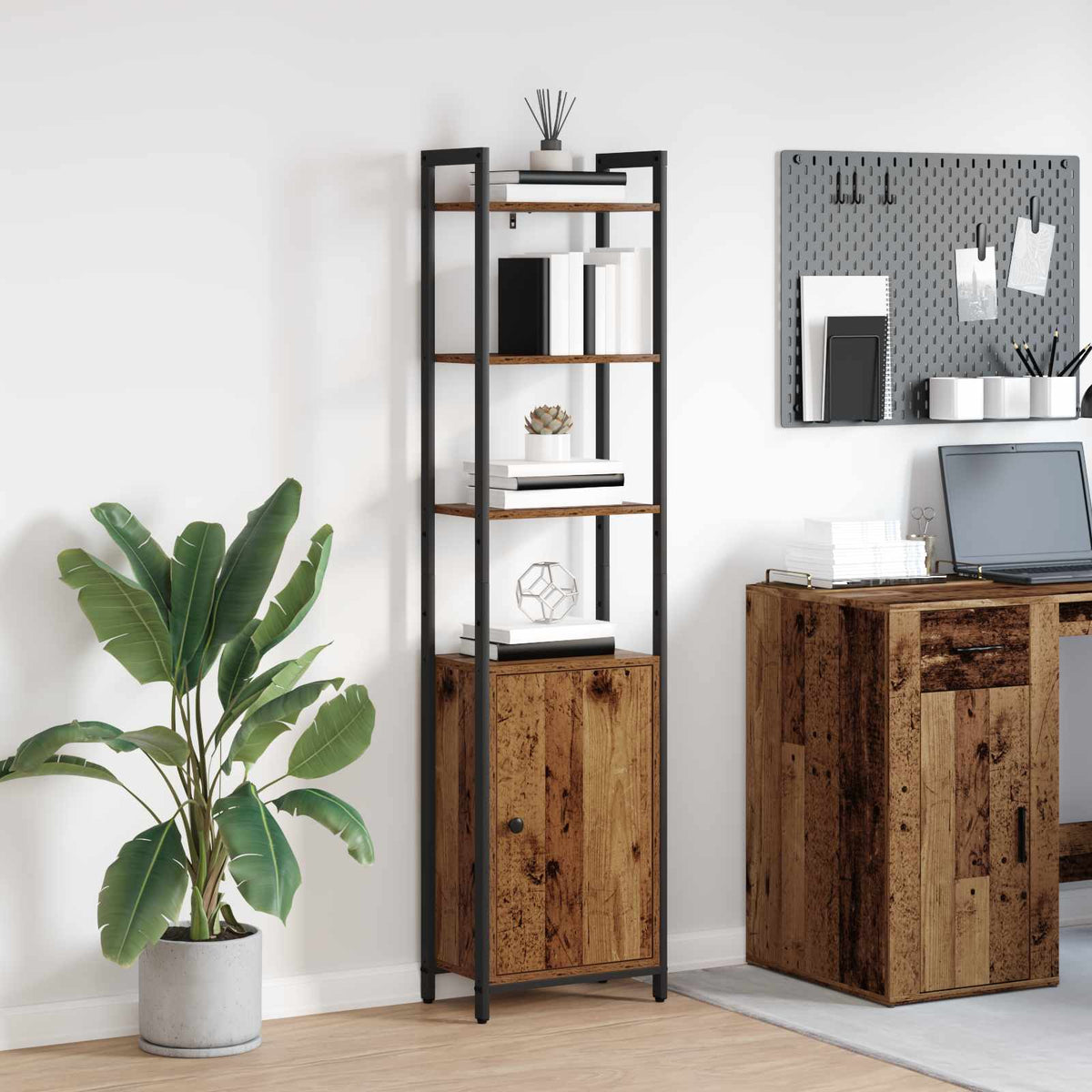 Boekenkast Oud Hout 40 x 24 x 161 cm Bewerkt hout is nu te koop bij PeponiXL, paradijselijk wonen!