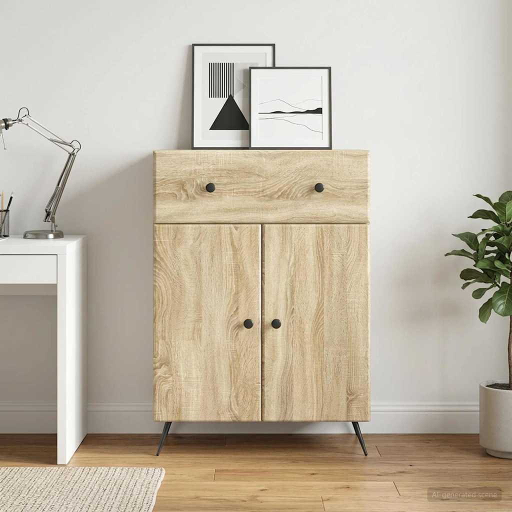 Dressoir met lade Sonoma Eiken 66 x 34,5 x 90 cm Bewerkt hout is nu te koop bij PeponiXL, paradijselijk wonen!