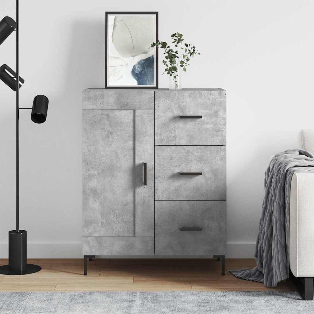 Dressoir 69,5x34x90 cm bewerkt hout betongrijs is nu te koop bij PeponiXL, paradijselijk wonen!