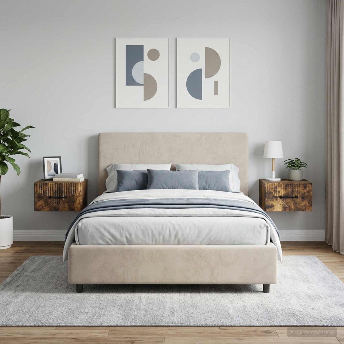 Wandbeugel Bedkast 2 pcs Gerookt eiken 34,5 x 33 x 20 cm is nu te koop bij PeponiXL, paradijselijk wonen!