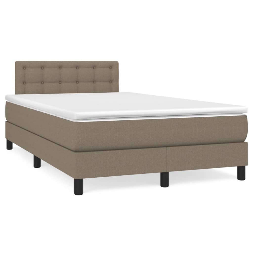 Boxspring met matras stof taupe 120x190 cm is nu te koop bij PeponiXL, paradijselijk wonen!