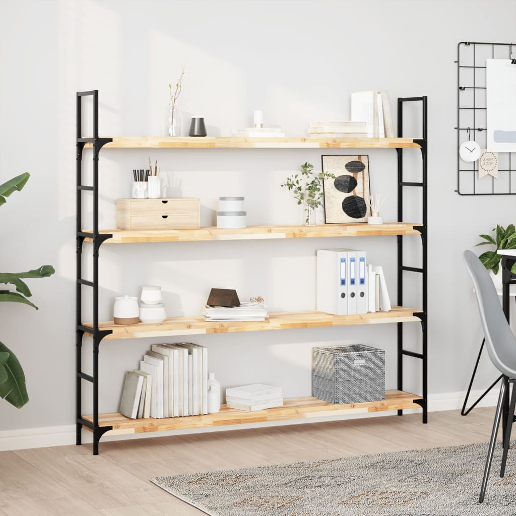 Wandschappen 2 st zwevend 120x20x4 cm onbehandeld acaciahout is nu te koop bij PeponiXL, paradijselijk wonen!