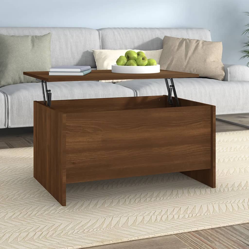 Salontafel 80x55,5x41,5 cm bewerkt hout bruin eikenkleur is nu te koop bij PeponiXL, paradijselijk wonen!