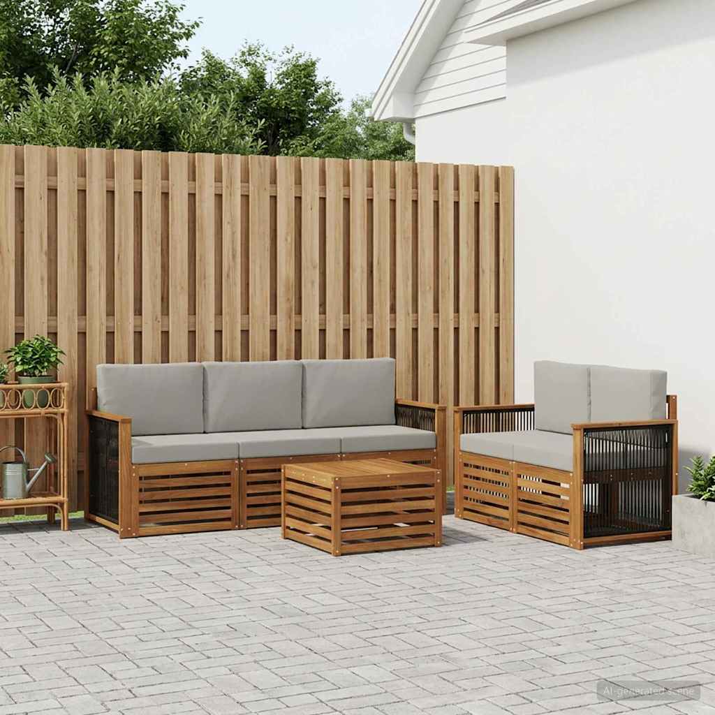 Sofa-Sets met kussen 6 pcs Massief Acaciahout is nu te koop bij PeponiXL, paradijselijk wonen!