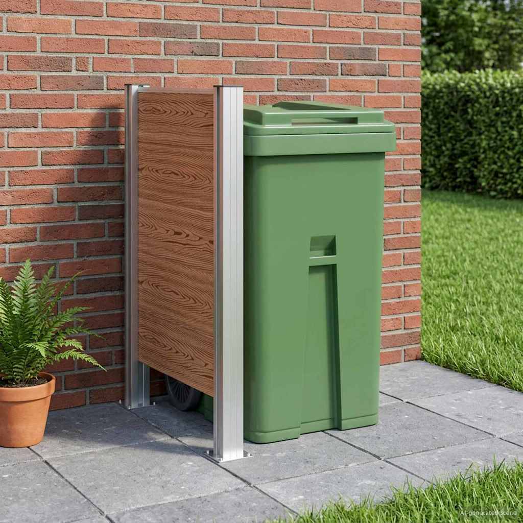 Afvalbak Schutting Bruin 85 x 12 x 115 cm Aluminium en WPC is nu te koop bij PeponiXL, paradijselijk wonen!