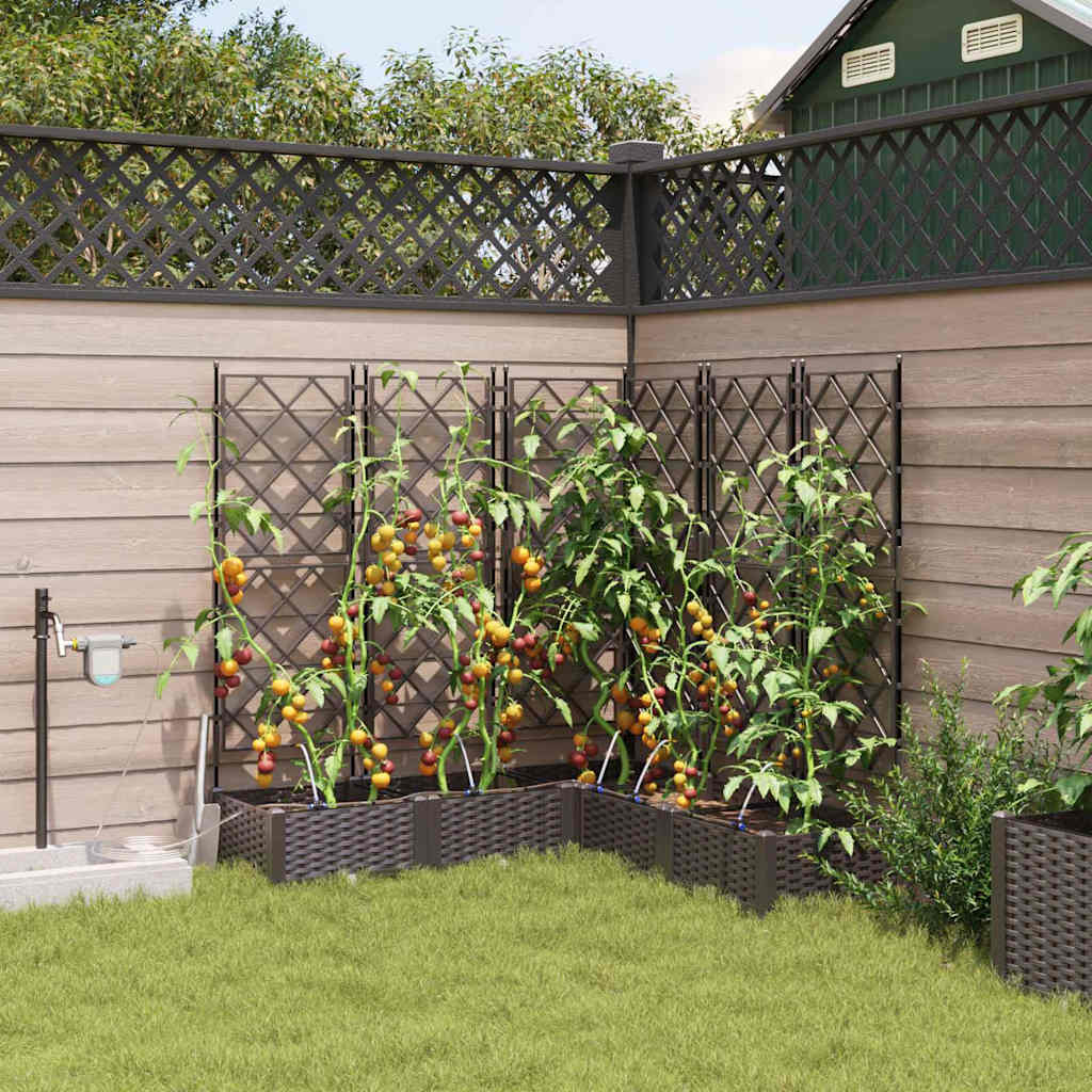 Tuin Bloempot 5 pcs Bruin Kunststof is nu te koop bij PeponiXL, paradijselijk wonen!