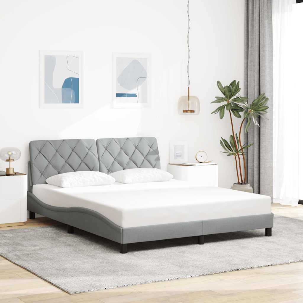Bedframe zonder matras stof lichtgrijs 160x200 cm is nu te koop bij PeponiXL, paradijselijk wonen!