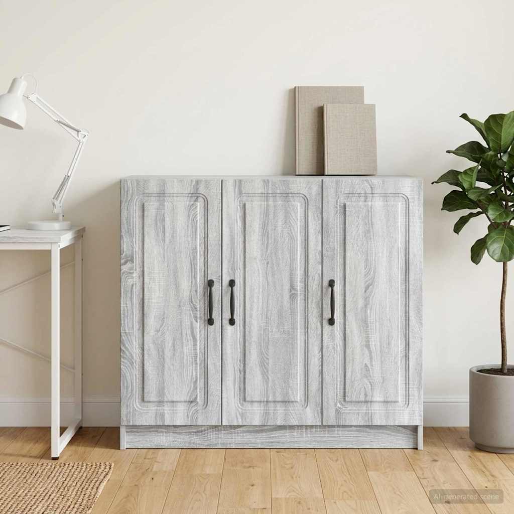 Dressoir Grijs sonoma 89 x 34,5 x 77 cm Bewerkt hout is nu te koop bij PeponiXL, paradijselijk wonen!