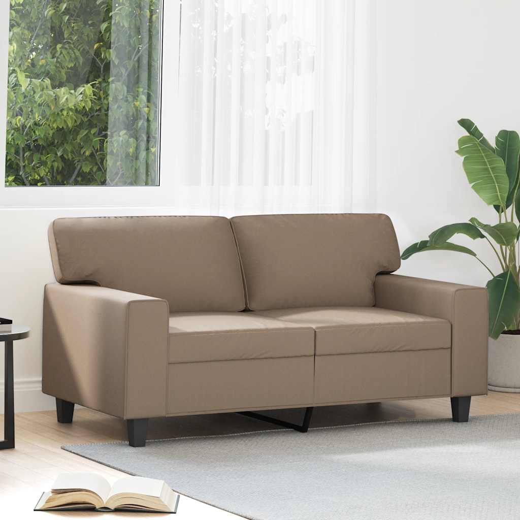 Tweezitsbank 120 cm kunstleer cappuccinokleurig is nu te koop bij PeponiXL, paradijselijk wonen!
