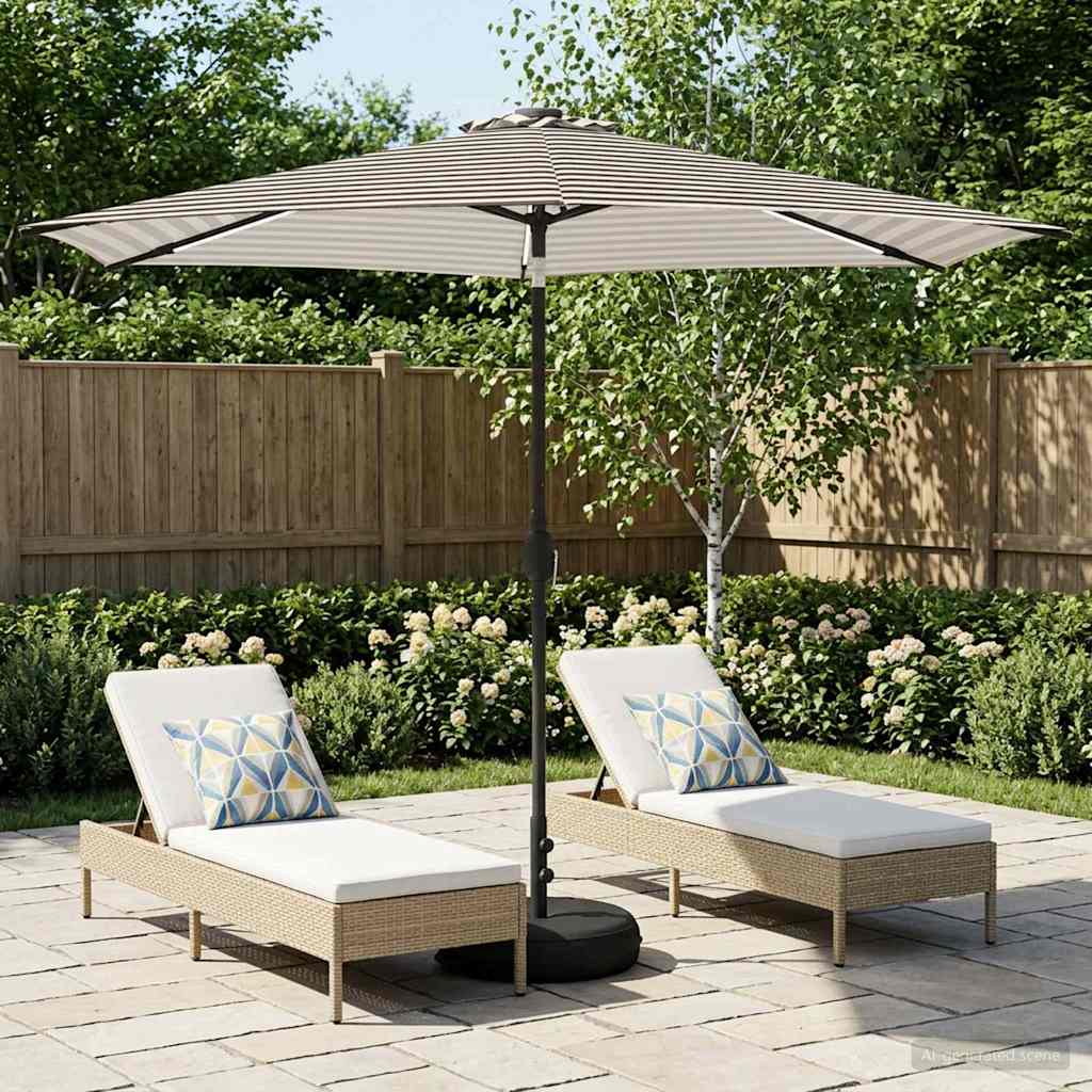 Tuinparasol met LED-lampen en voet 300 x 300 cm Polyester is nu te koop bij PeponiXL, paradijselijk wonen!