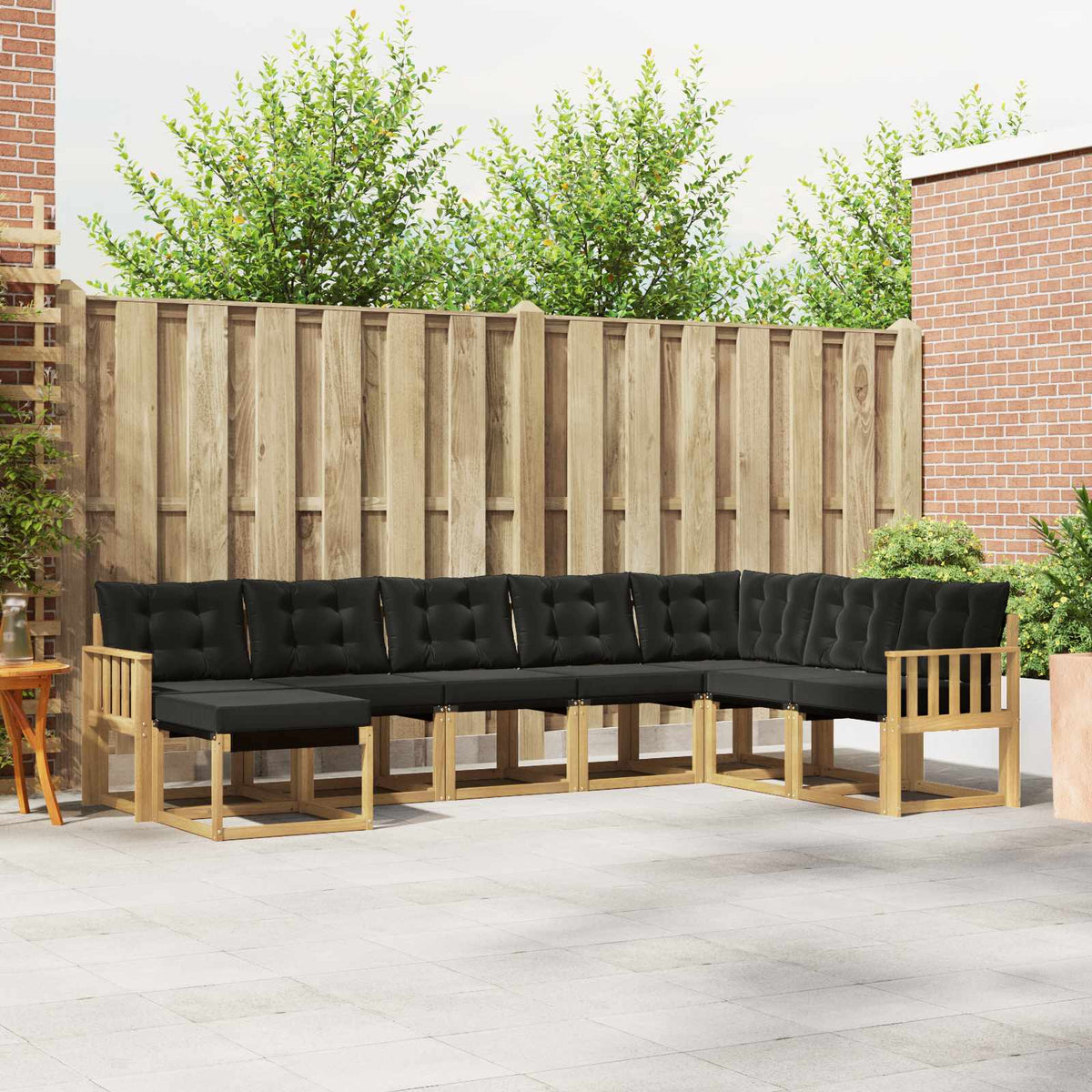 Buiten bankenset met kussen 8 pcs Wit en zwart is nu te koop bij PeponiXL, paradijselijk wonen!