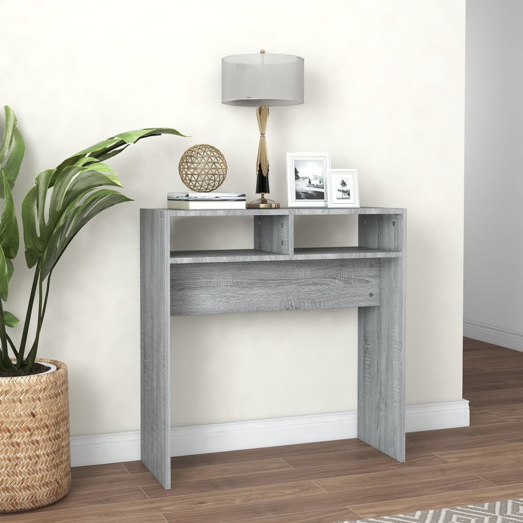 Wandtafel 78x30x80 cm bewerkt hout grijs sonoma eikenkleurig is nu te koop bij PeponiXL, paradijselijk wonen!