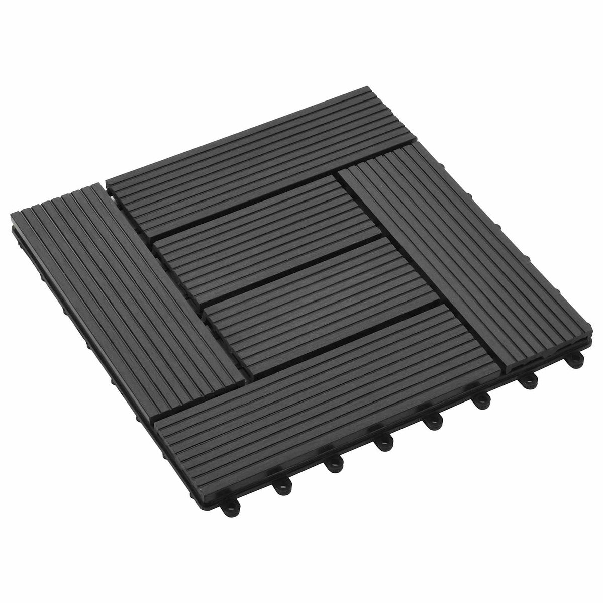 Terras Tegel 11 pcs Zwart 30 x 30 cm WPC is nu te koop bij PeponiXL, paradijselijk wonen!