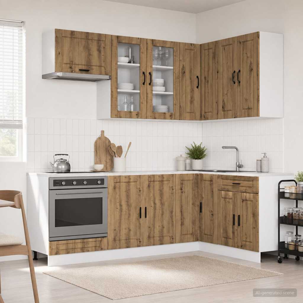 Keukenblok PORTO 8 pcs Artisanaal eiken Bewerkt hout is nu te koop bij PeponiXL, paradijselijk wonen!