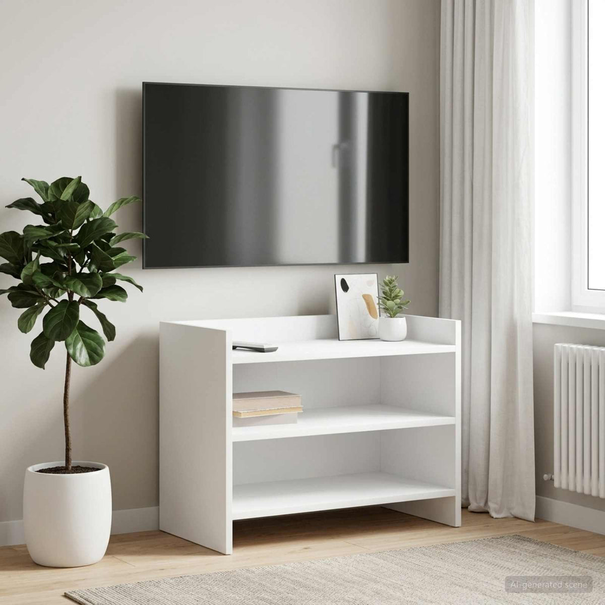 TV-kast 60 x 33 x 47 cm Wit Bewerkt hout is nu te koop bij PeponiXL, paradijselijk wonen!