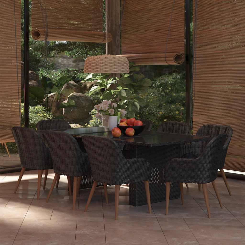 9-delige Tuinset poly rattan zwart is nu te koop bij PeponiXL, paradijselijk wonen!