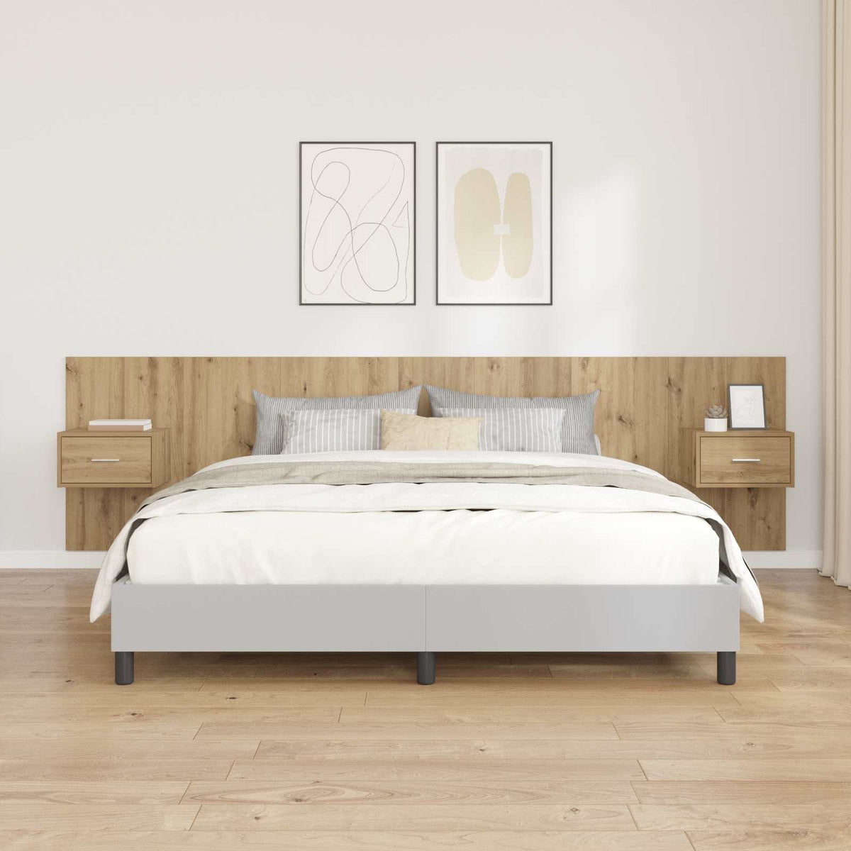 Hoofdbord Met Kast met lade 3 pcs Artisan Eiken Bewerkt hout is nu te koop bij PeponiXL, paradijselijk wonen!