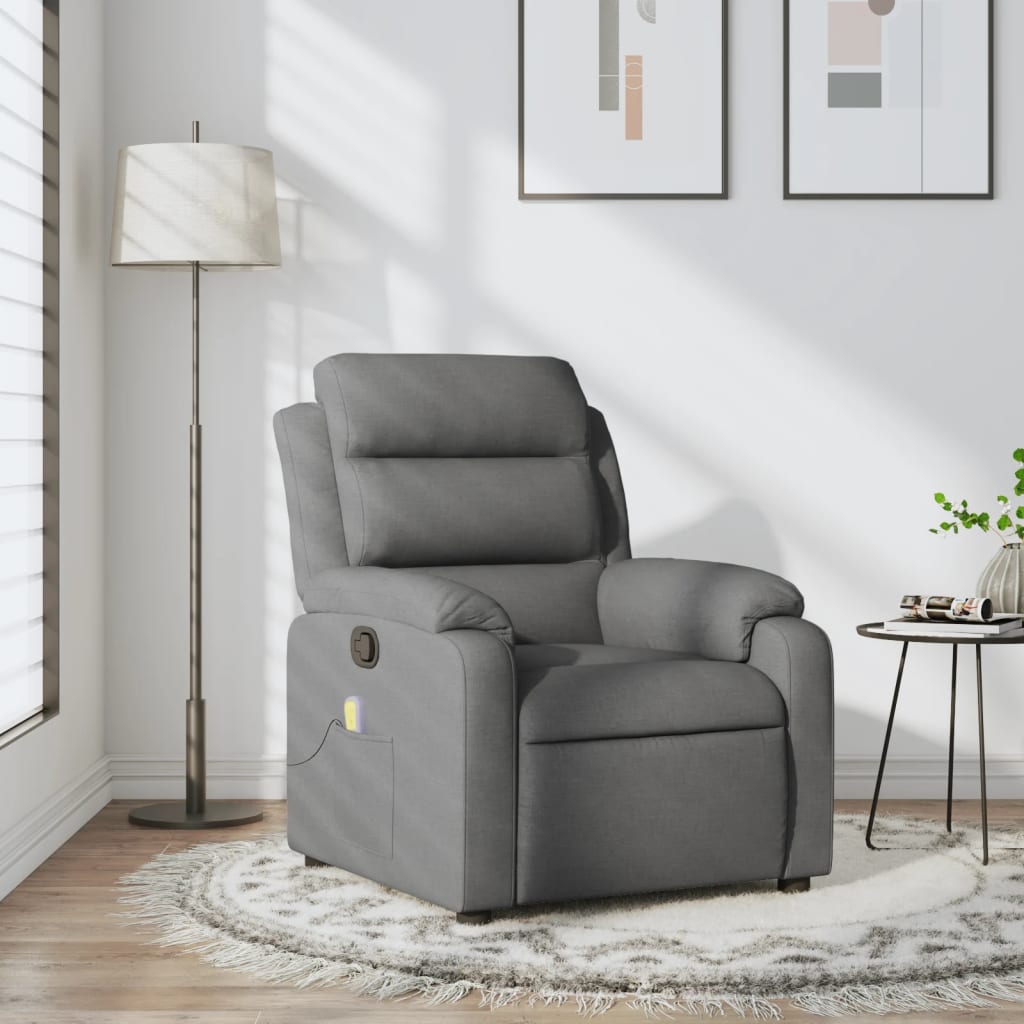 Massagestoel in donkergrijze stof is nu te koop bij PeponiXL, paradijselijk wonen!