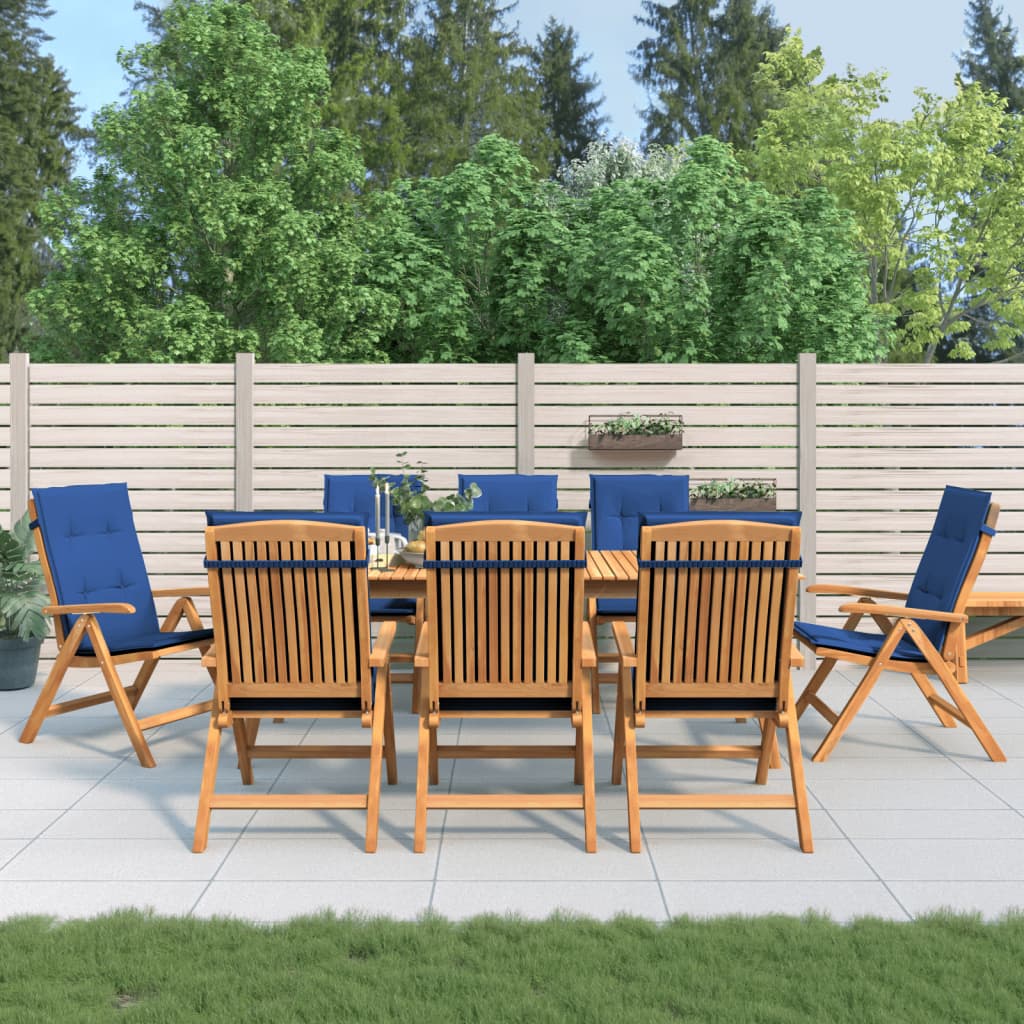 Tuinstoelen 8 st verstelbaar met kussens massief teakhout is nu te koop bij PeponiXL, paradijselijk wonen!