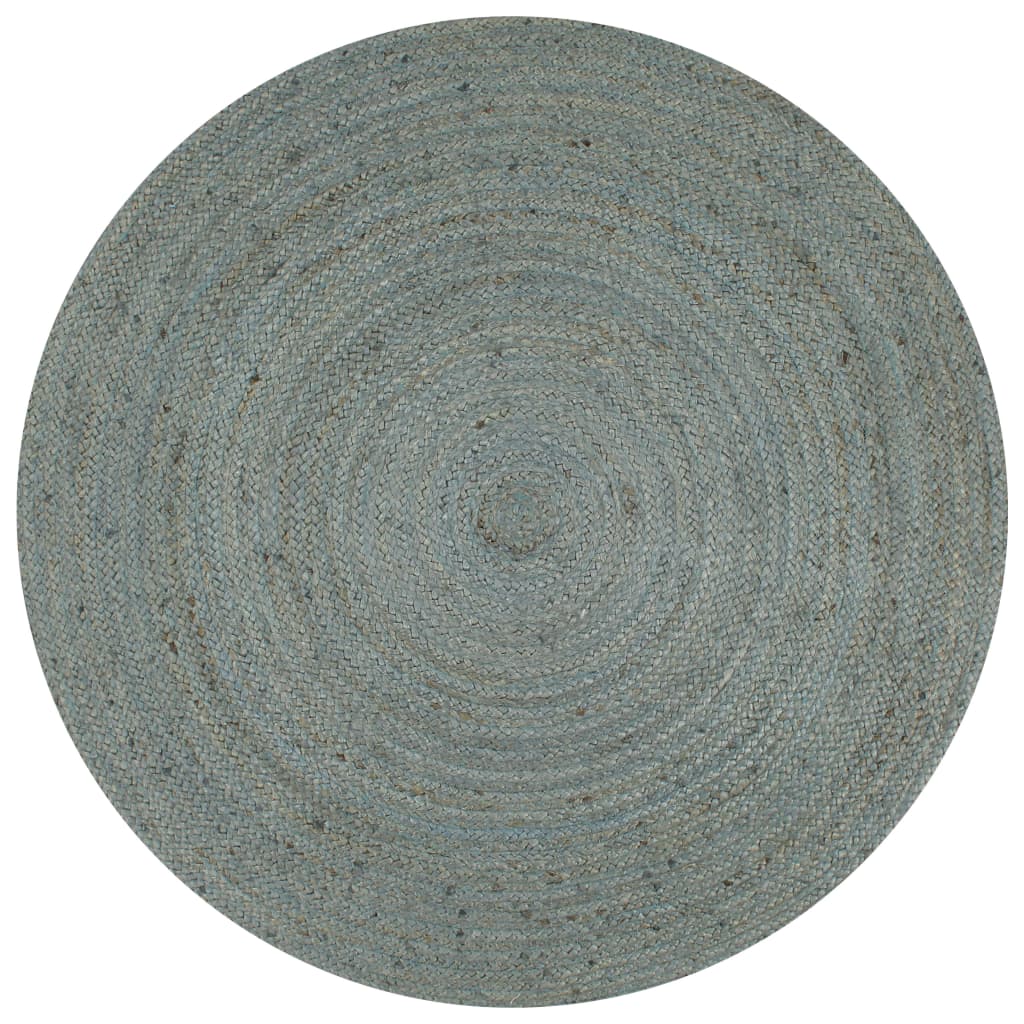 Vloerkleed handgemaakt rond 120 cm jute olijfgroen is nu te koop bij PeponiXL, paradijselijk wonen!