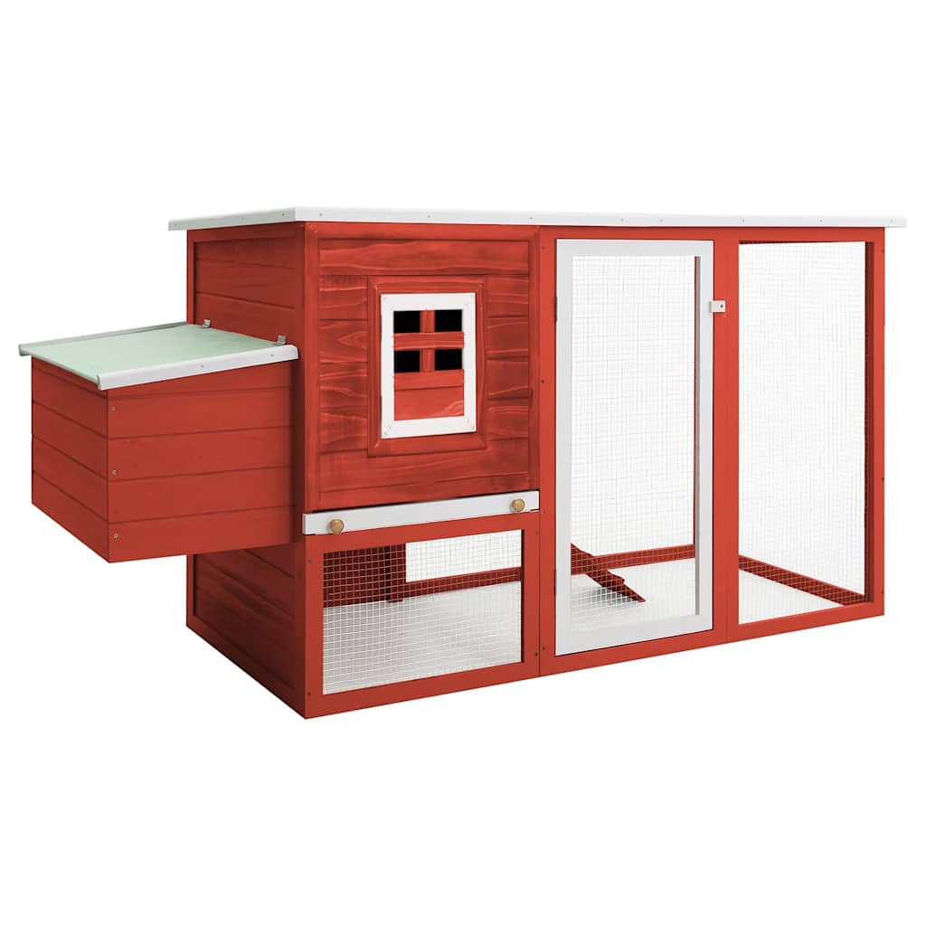 Kippenhok met nachthok hout rood is nu te koop bij PeponiXL, paradijselijk wonen!