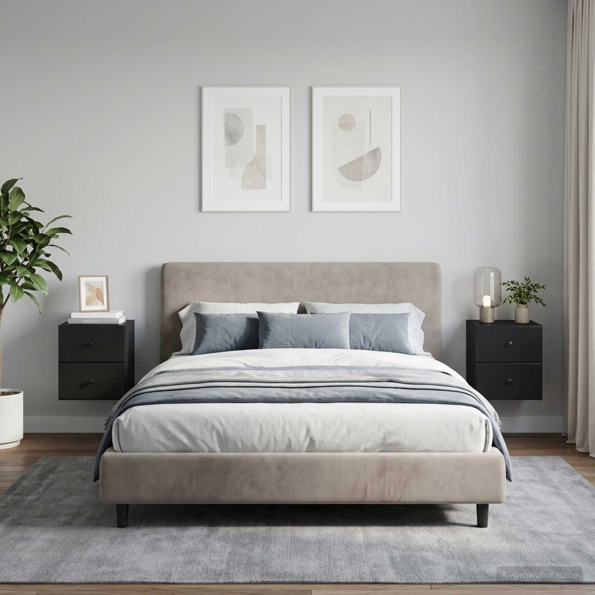 Wandbeugel Bedkast 2 pcs Zwart 34,5 x 33 x 40 cm Bewerkt hout is nu te koop bij PeponiXL, paradijselijk wonen!
