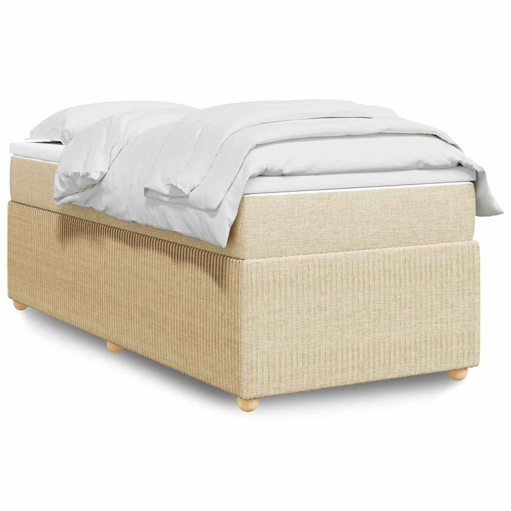 Boxspring met matras stof crèmekleurig 90x200 cm is nu te koop bij PeponiXL, paradijselijk wonen!