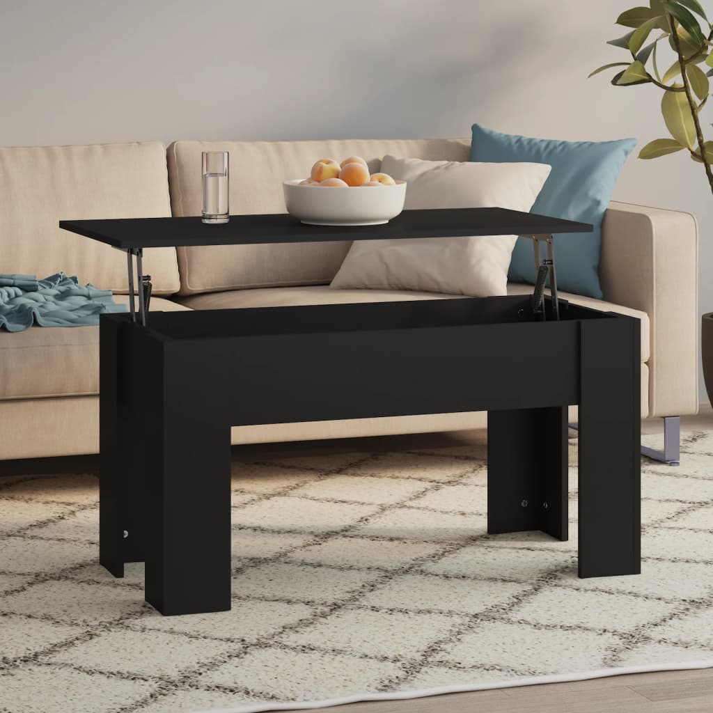 Salontafel 101x49x52 cm bewerkt hout zwart is nu te koop bij PeponiXL, paradijselijk wonen!