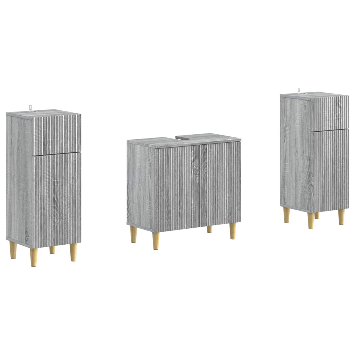 2-delige Badkamerkast Set ARNHEM Grijs Sonoma Bewerkt hout is nu te koop bij PeponiXL, paradijselijk wonen!