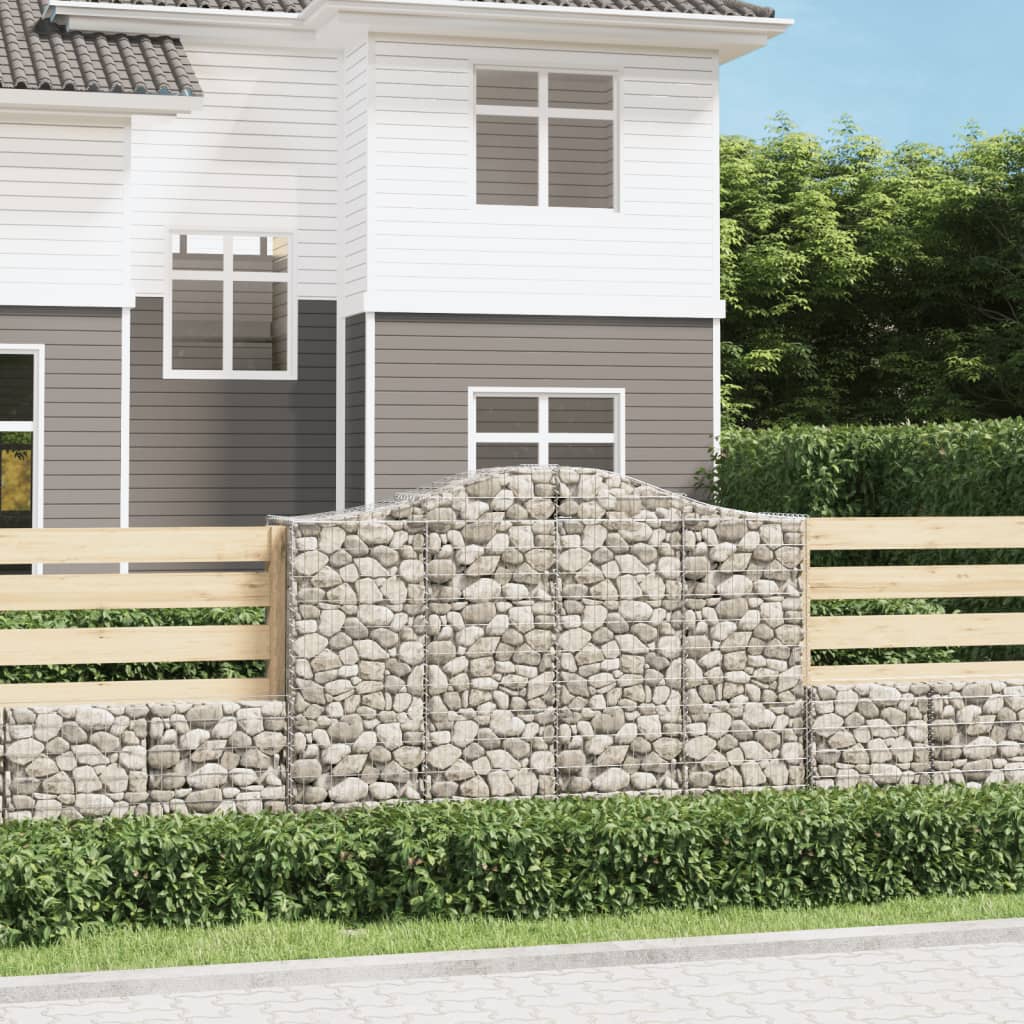 Schanskorven 10 st gewelfd 200x50x140/160 cm ijzer is nu te koop bij PeponiXL, paradijselijk wonen!