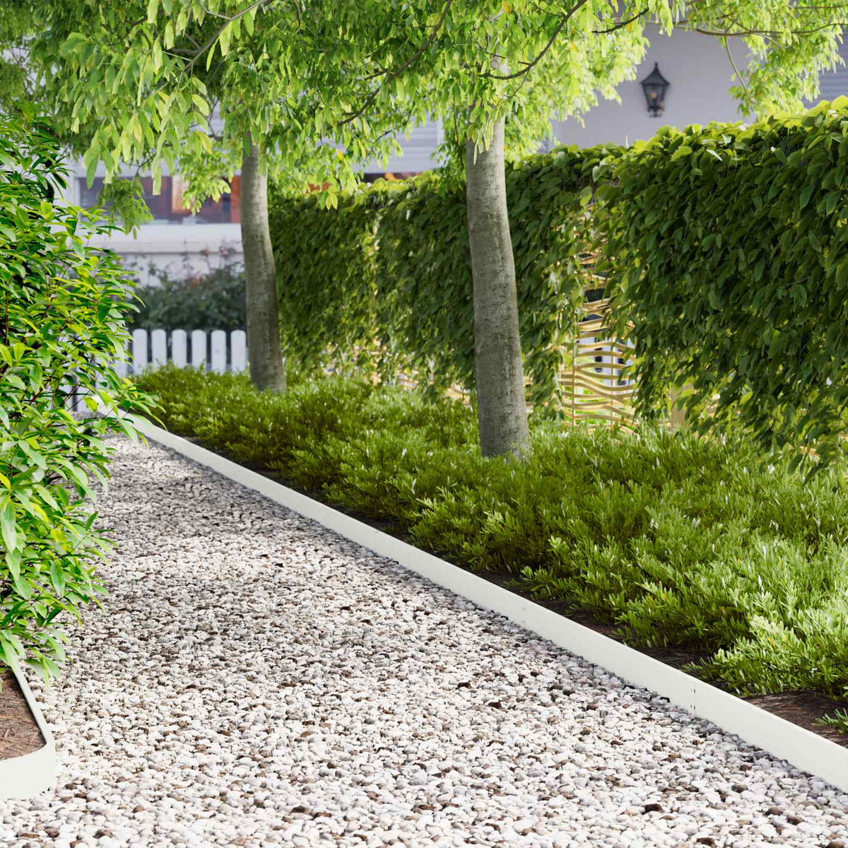 Gazonrand 10 pcs 103 x 10 cm Staal Wit is nu te koop bij PeponiXL, paradijselijk wonen!